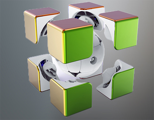 Cyclone Boys SA Electroplated Magnetic 2x2x2 Magic Cube